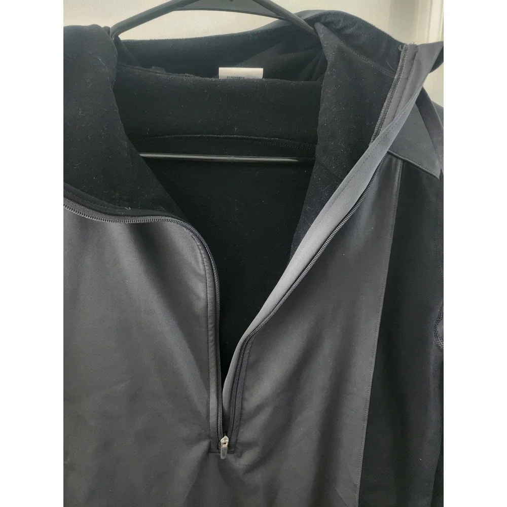 Nike Pro Dri Fit Women's 3/4 Zip Hoodie Jacket Medium Black Gray Hooded